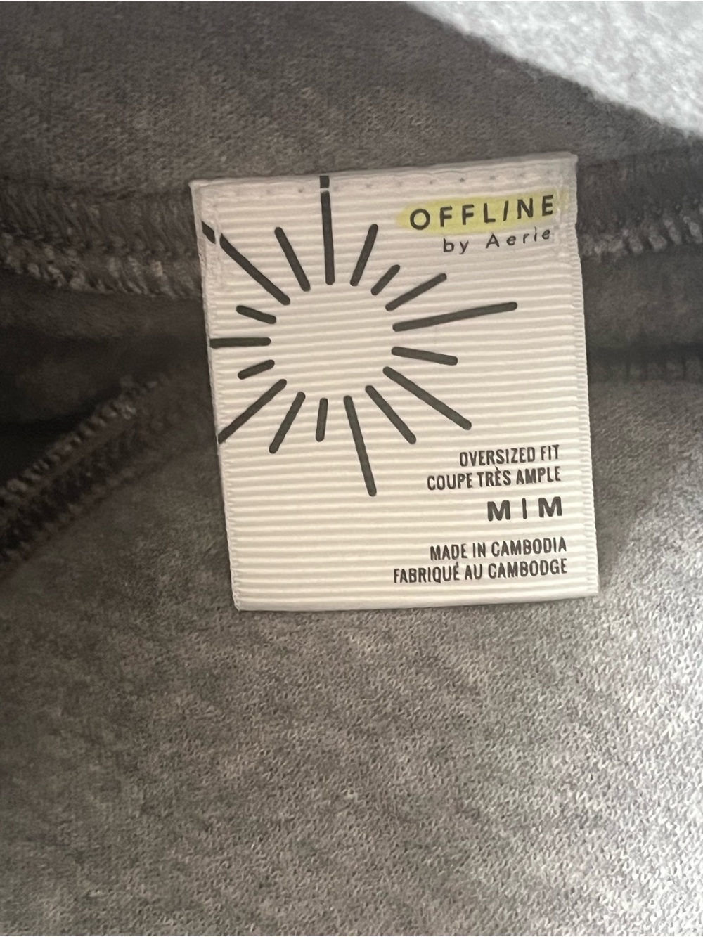 OFFLINE By Aerie Cloud Fleece Oversized Mockneck Sweatshirt Gray Medium M - Picture 9 of 9
